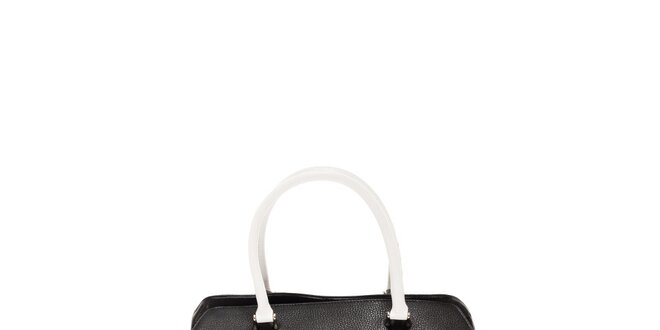 Dámska čierno-biela kožená kabelka Renata Corsi