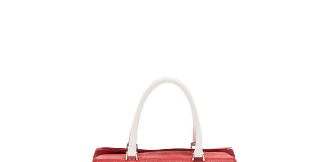 Dámska červeno-biela kožená kabelka Renata Corsi