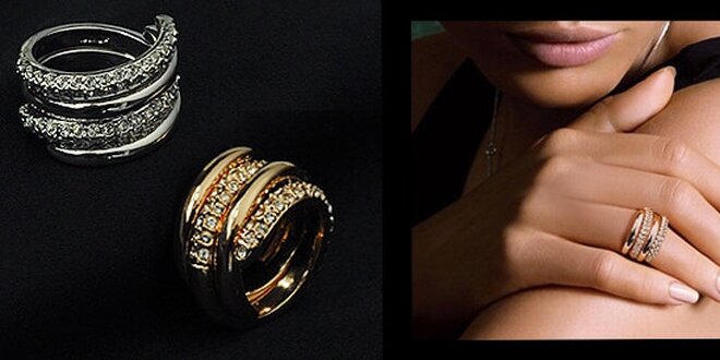 Luxusný set prsteňov Twin Swarovski Elements