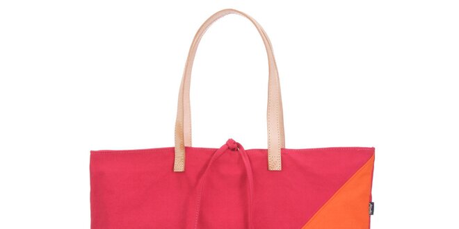 Dámska oranžovo-fuchsiová canvas taška Flip Flop