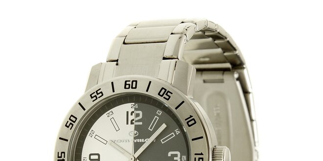 Ocelové analogové unisexové hodinky s šedým ciferníkom Tom Tailor