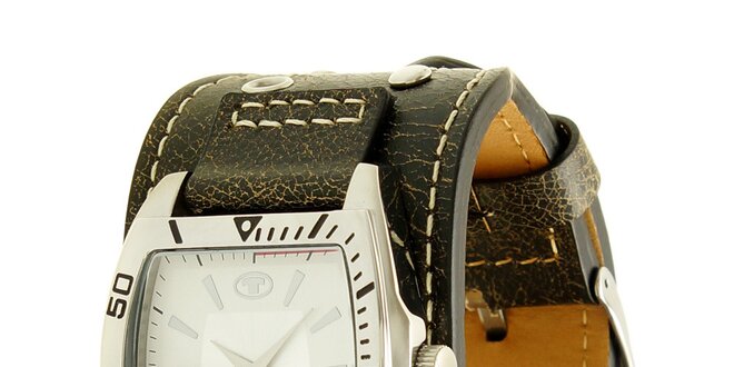 Čierne náramkové retro hodinky s analogovým ciferníkom Tom Tailor