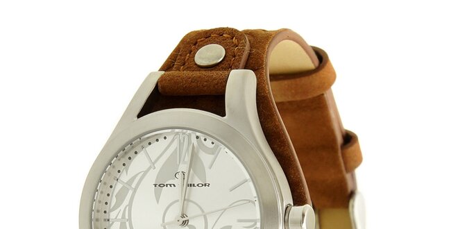 Dámske hnedé analogové hodinky Tom Tailor