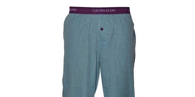 Pánské svetlo modré kockované pyžamové nohavice Calvin Klein