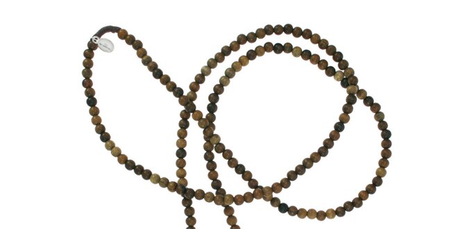 Dámsky dreveným náhrdelník Escapulario so striebornými príveskami