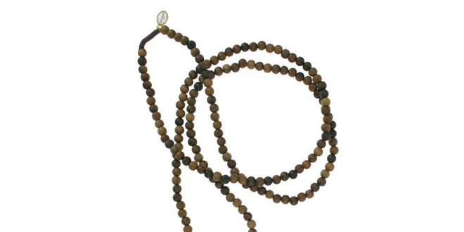 Dámsky dreveným náhrdelník Escapulario so zlatými príveskami