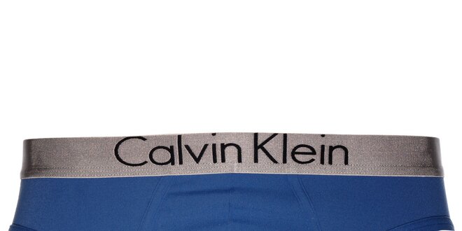 Pánske modré slipy Calvin Klein so strieborným lemom