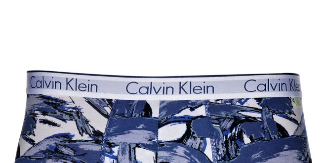 Pánske modré boxerky Calvin Klein s potlačou
