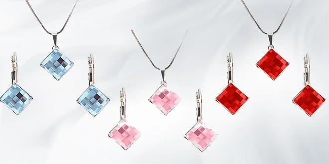 Šachovnicový set šperkov Swarovski