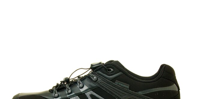Pánske čierne trekové topánky s modrým detailom Trimm