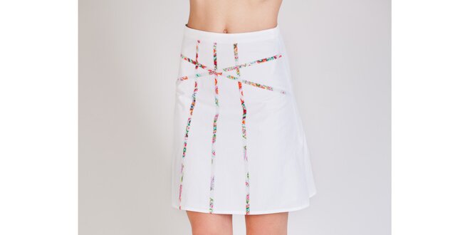 Dámska biela sukňa Tonala s farebnými prúžkami