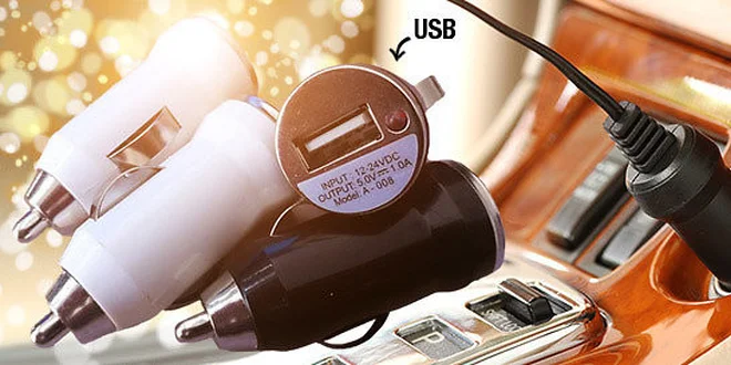 Jedno alebo dvoj portový USB auto adaptér