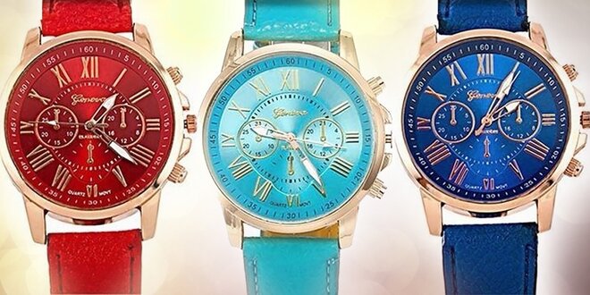 Nádherné dámske hodinky Geneva Platinum v rôznych farbách