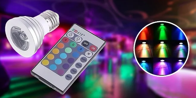 LED žiarovka RGB E27 s diaľkovým ovládačom