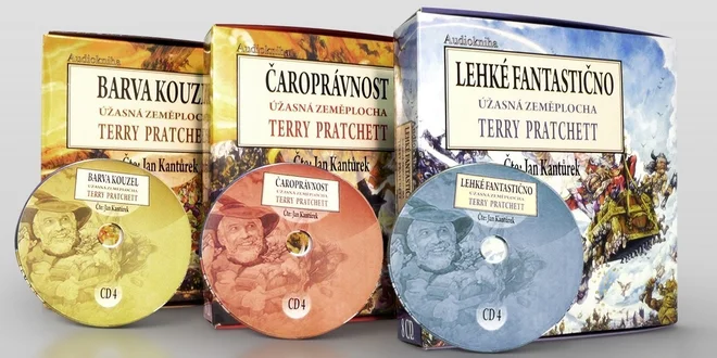 Séria prvých troch audiokníh Terry Pratchetta