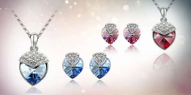 Srdiečková súprava Sparkle Swarovski elements