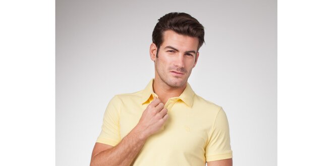 Pánske svetlo žlté bavlnené polo tričko Bendorff