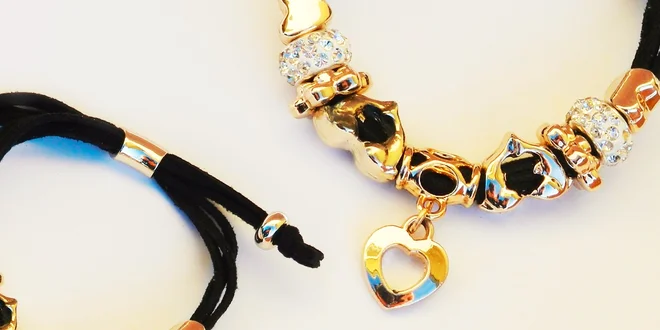 Kožené shamballa náramky s jagavými swarovski elements
