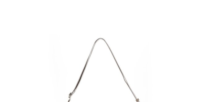Dámska strieborná metalická kabelka s béžovými detailmi Abbacino