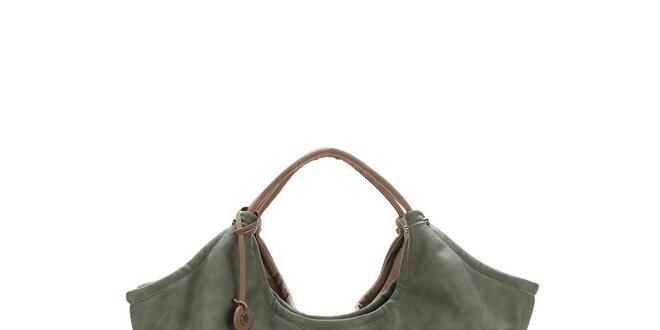 Dámska zeleno-béžová kabelka s visačkou Abbacino