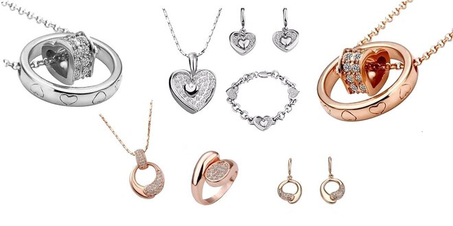 3-dielny set krásnych, masívnych šperkov alebo romantický náhrdelník Heart in