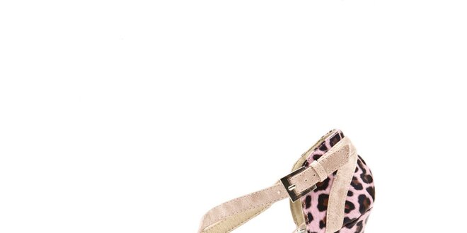Dámske ružové sandálky so zvieracim vzorom Boaime