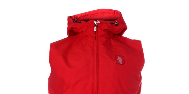 Pánska červená vesta Refrigue s kapucňou