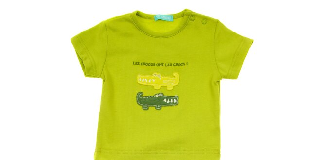 Detský zelený set trička s krokodílom a krátkych nohavíc Lullaby