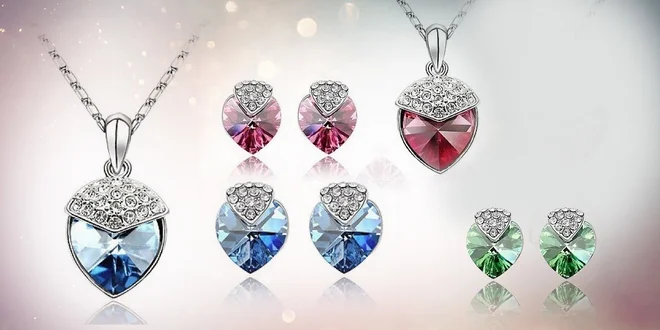 Srdiečková súprava Sparkle Swarovski elements