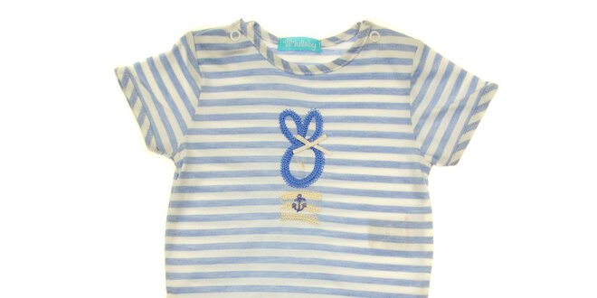 Detský set trička a krátkych nohavíc s modro-bielym prúžkom Lullaby