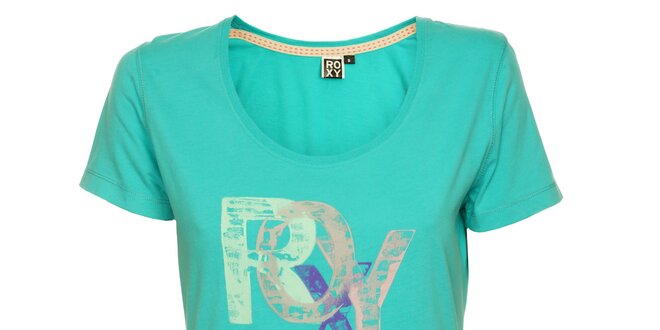 Dámske tyrkysové tričko s potlačou Roxy