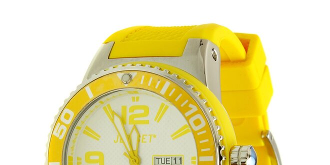 Pánske žlté hodinky Jet Set s pryžovým remienkom
