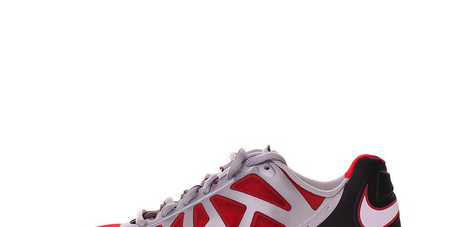 Pánske šedo-čierne běžecké tenisky s červenými detailami Nike