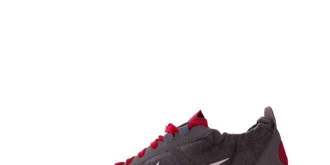 Dámske šedo-červené textilné tenisky Nike