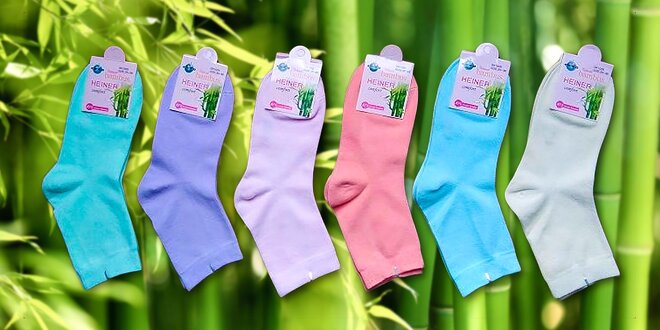 Farebné dámske bambusové ponožky 6 párov