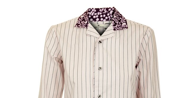 Dámska lila pyžamová košeľa Tom Tailor s prúžkami