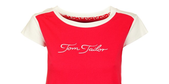 Dámske červeno-biele tielko Tom Tailor