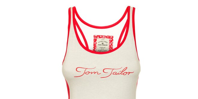 Dámske bielo-červené tielko Tom Tailor