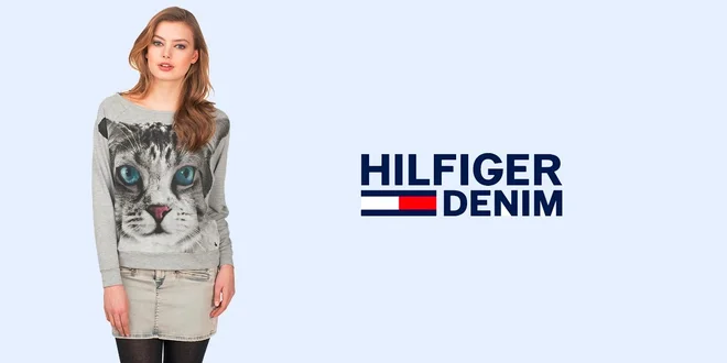 Dámska mikina Hilfiger Denim s mačkou
