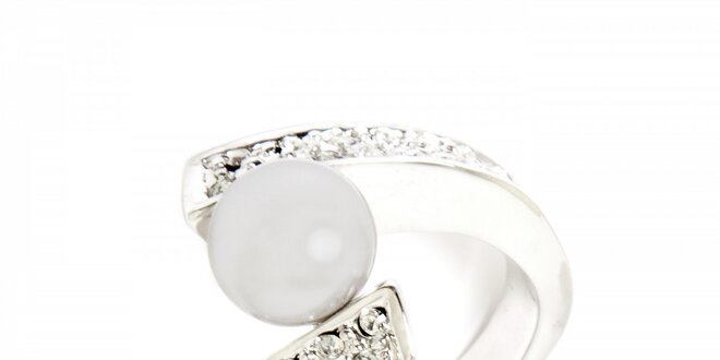Dámsky strieborný prsteň Bague a Dames s bielou perlou