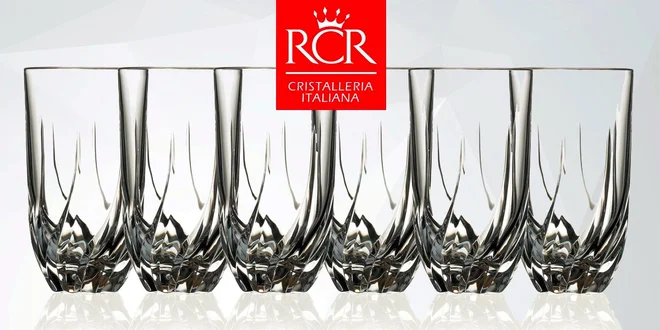 Sada 6 luxusných 475 ml pohárov RCR Italy