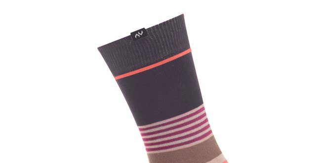 Dámske šedo-oranžové prúžkované ponožky Minga Berlin - 3 páry
