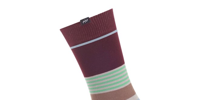 Dámske hnedo-modro-zelené prúžkované ponožky Minga Berlin - 3 páry