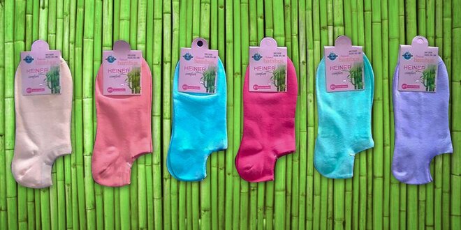 Členkové farebné dámske bambusové ponožky – 6 párov