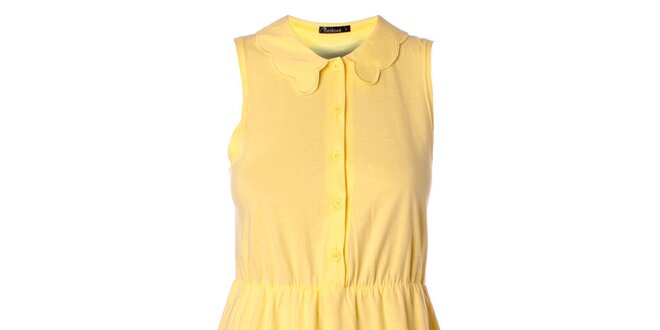 Dámske svetlo žlté šaty s límčekom Daphnea