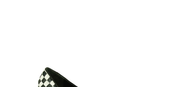 Dámske čierno-biele lodičky Lola Ramona se šachovnicovým vzorom