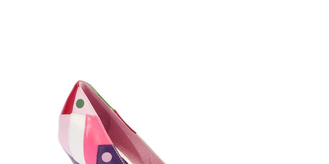 Dámske ružovo-fialové lodičky Lola Ramona s bodkami