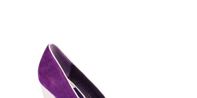 Dámske fialové lodičky Lola Ramona s krémovými detailmi