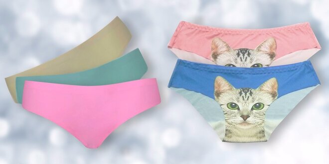 Bezšvové jednofarebné nohavičky alebo nohavičky s obrázkom mačky