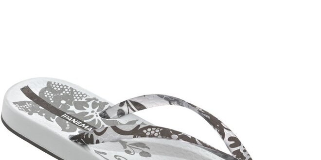 Dámske šedo-biele vzorované žabky Ipanema